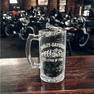 Harley Davidson Evolution of Man Beer Mug 16oz | Collector’s Glass